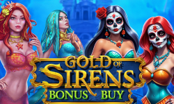 Gold of Sirens Bonus Buy slot by Evoplay featuring colorful mermaids.