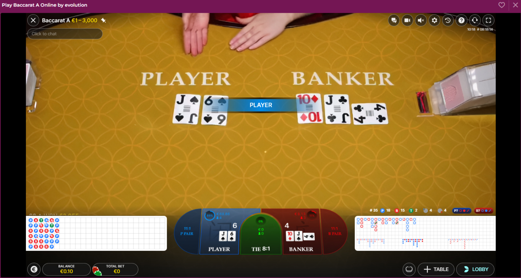 Baccarat a gameplay